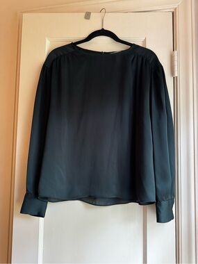 H&M Forest GreenFlowing Long-Sleeve Blouse